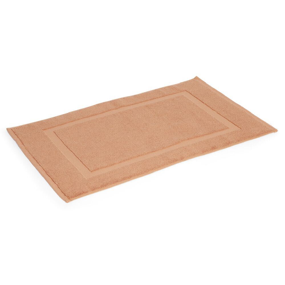 Tapis salle de bain coton orange clair 40x70cm