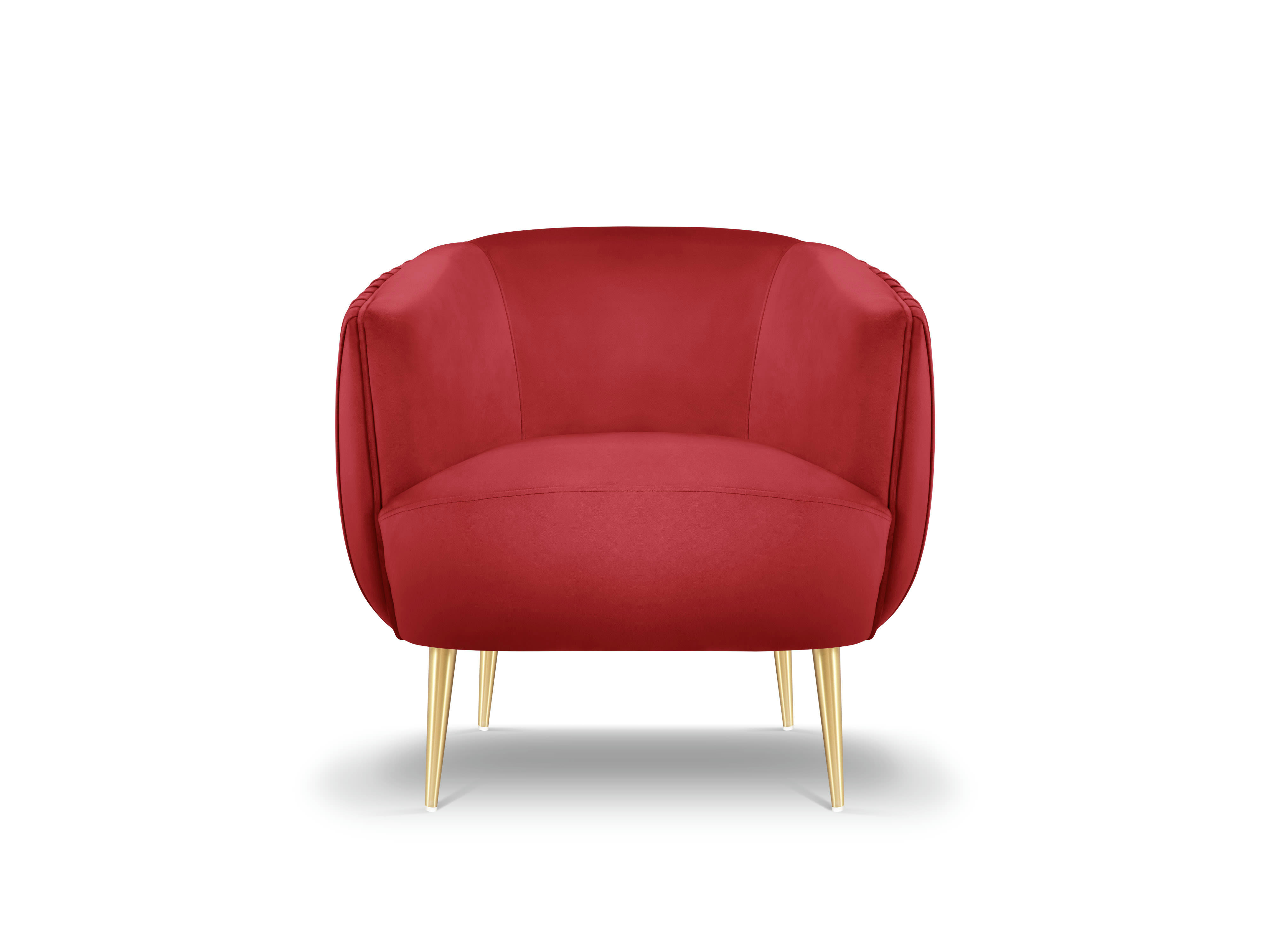 MOSS - Fauteuil en velours rouge