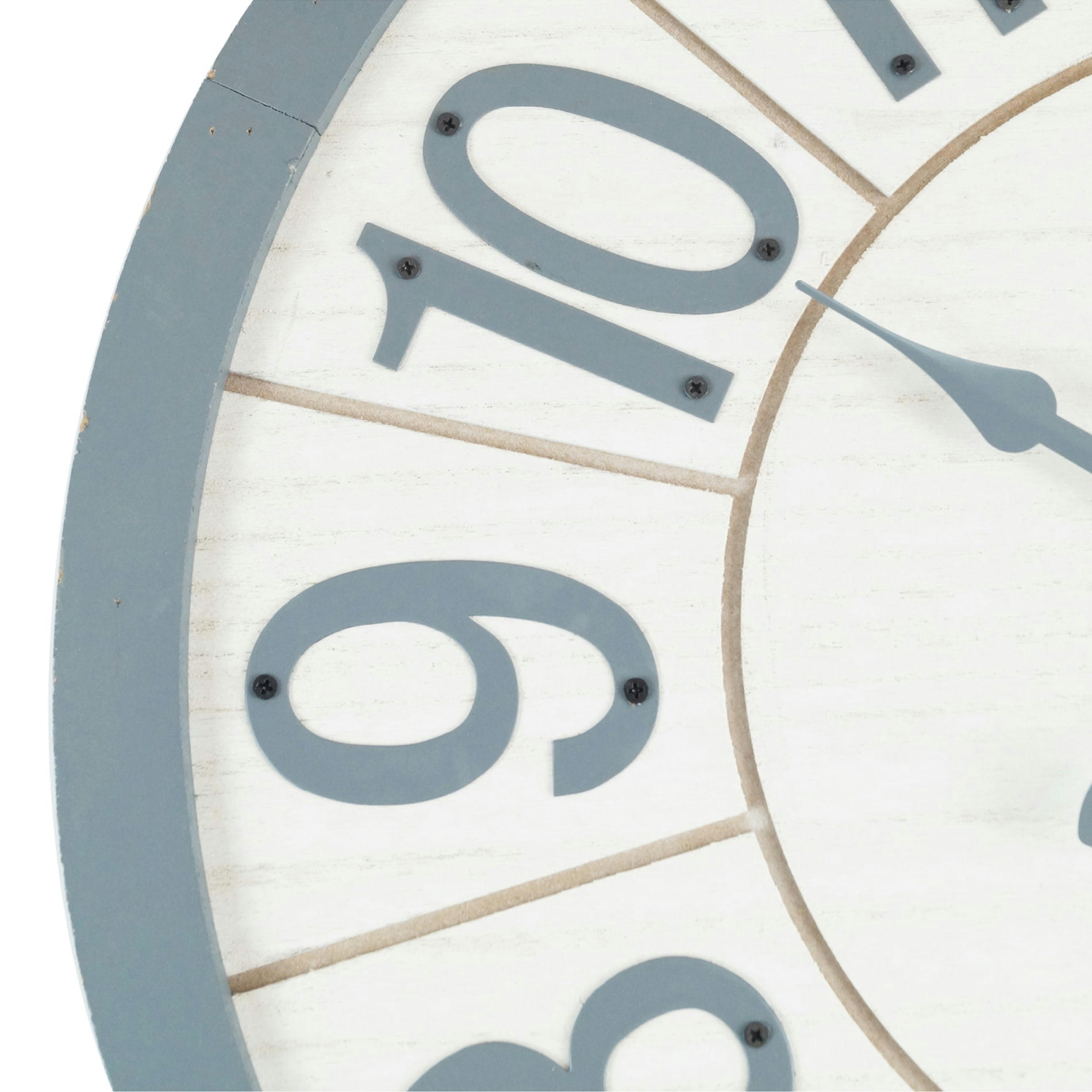 - Horloge murale pointes en MDF blanc et gris ø 50 cm