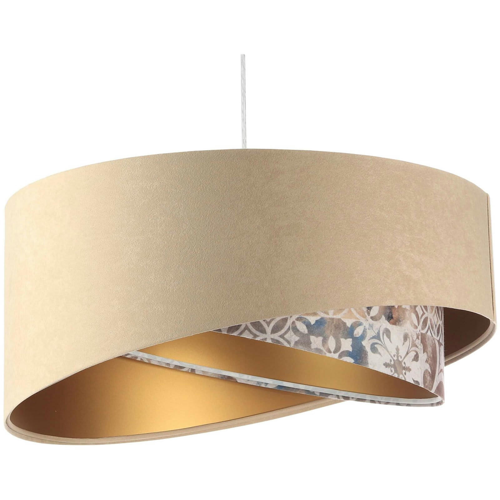 ASYMETRIC - Suspension Tissu Beige 50x50x25 cm