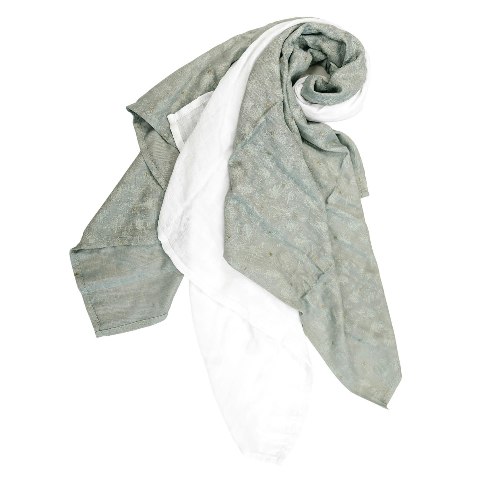 - Lot de 3 langes bébé Jungle et blanc bambou Vert 60x60