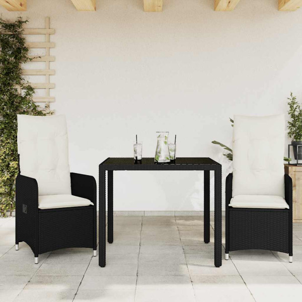 Zestaw Mebli Ogrodowych Bistro Stół Krzesła Rattan Poduszki Na Patio Taras