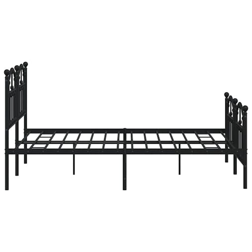 NNEVL Metal Bed Frame with Headboard and Footboard Black 153x203 cm Queen