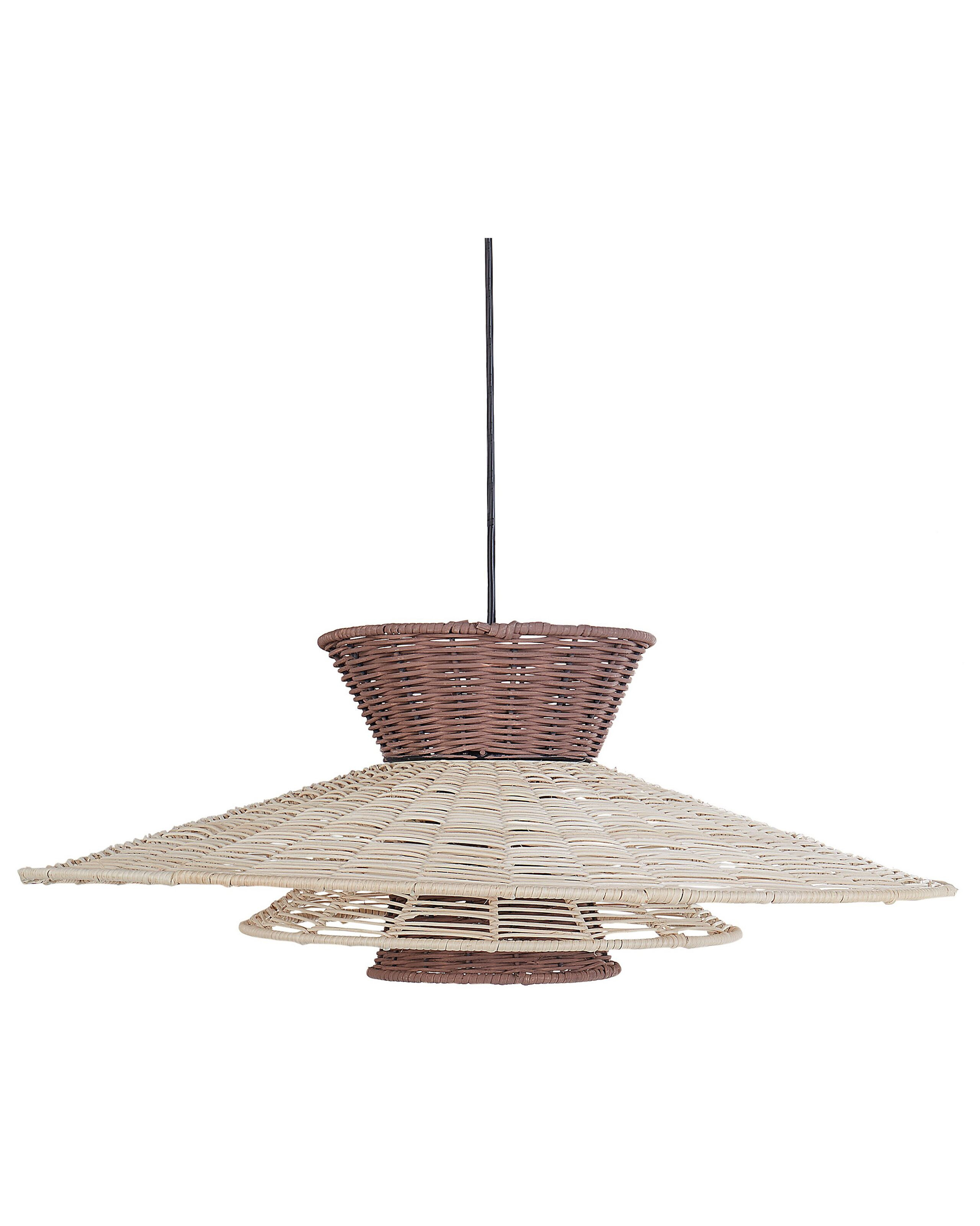 Rattanowa lampa wisząca brązowo-beżowa boho