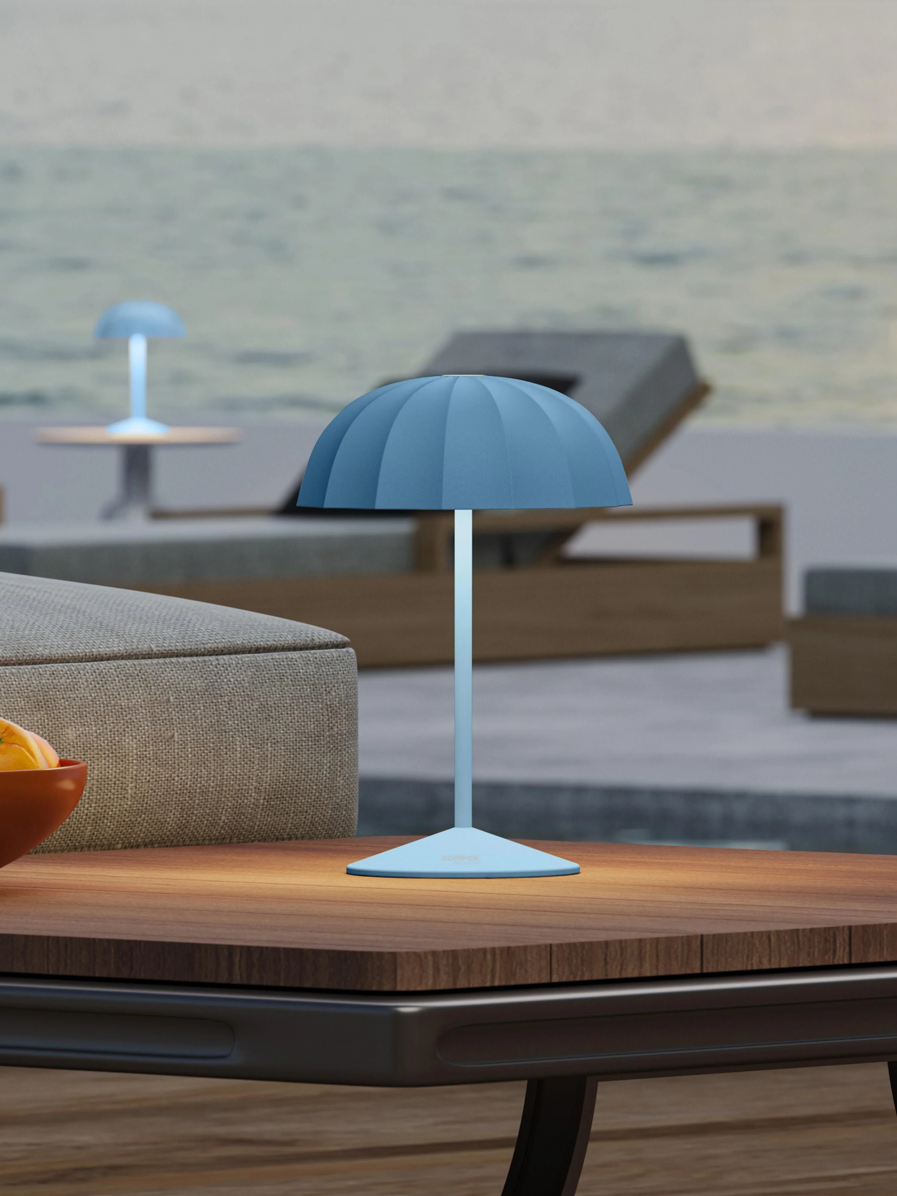 Kleine mobile LED-Außentischlampe Ombrellino, dimmbar