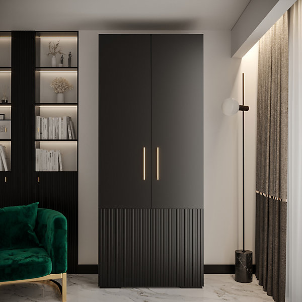 Armoire Manhattan Ryfel 3 a portes battantes H. 236,7 x L. 100 x P. 47, 2 portes