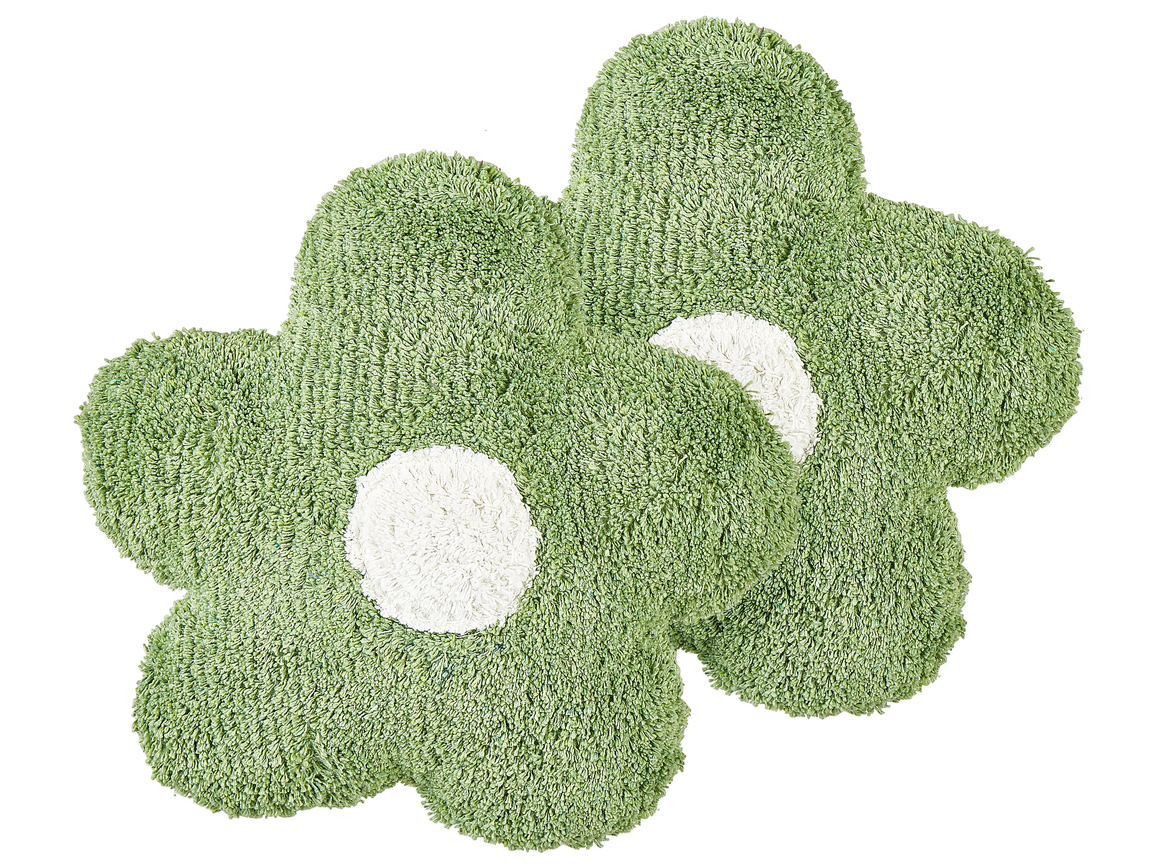 Set of 2 Decorative Cushions SORREL Cotton 30 x 30 cm Green Flower