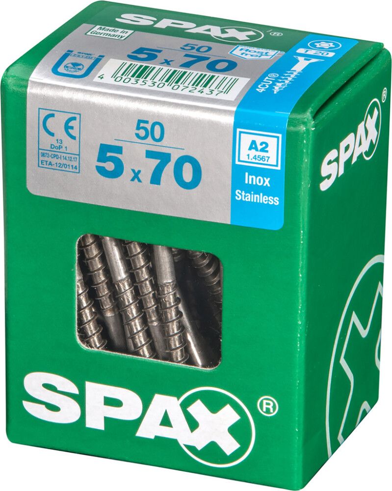 TRESKRUE SPAX RUSTFRI TFT 5X70MM 50STK