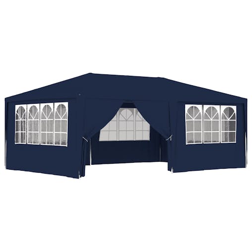 NNEVL Professional Party Tent with Side Walls 4x6 m Blue 90 g/m&sup2;