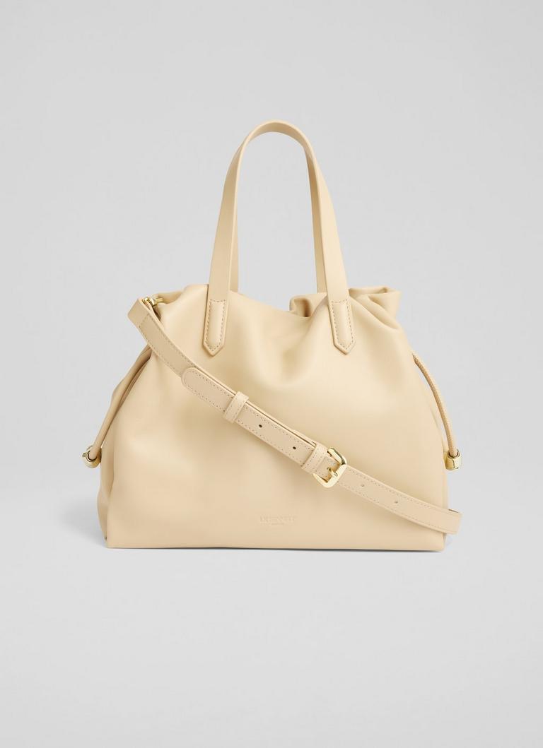 Selina Black Leather Bead Tote