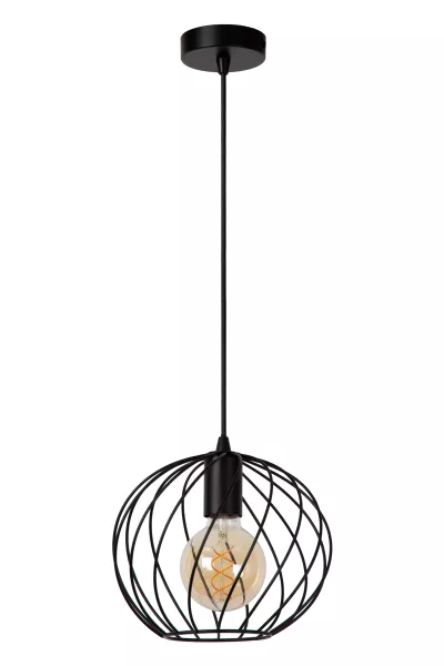 Lampa wisząca czarna DANZA 1xE27x40W wym: 155x25x25 cm Lucide