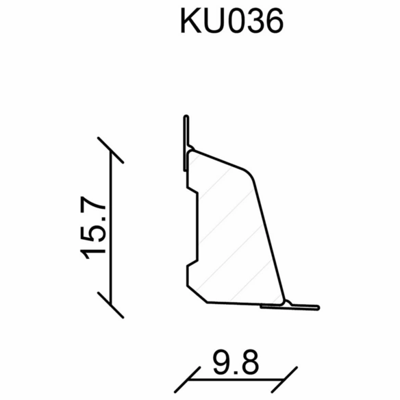Universalleiste, Eiche braun, Kunststoff, LxHxT: 240 x 1,6 x 1 cm