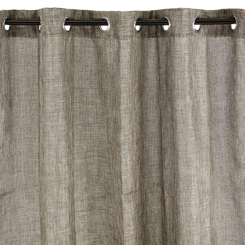 LINX - Rideau à oeillets effet chiné métallisé marron 140x250