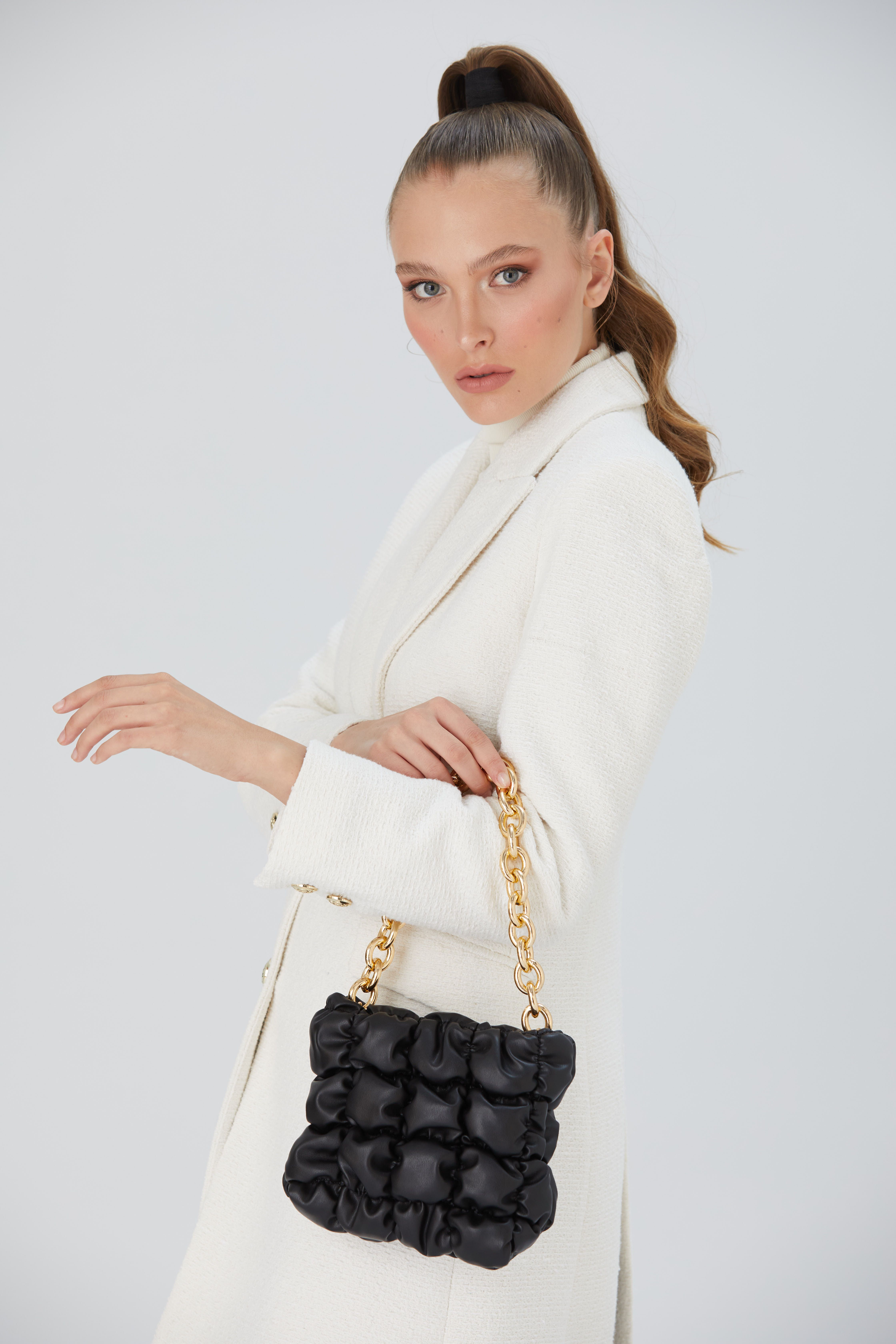 Belissh Puffy Quilted chunky Chain Handbag