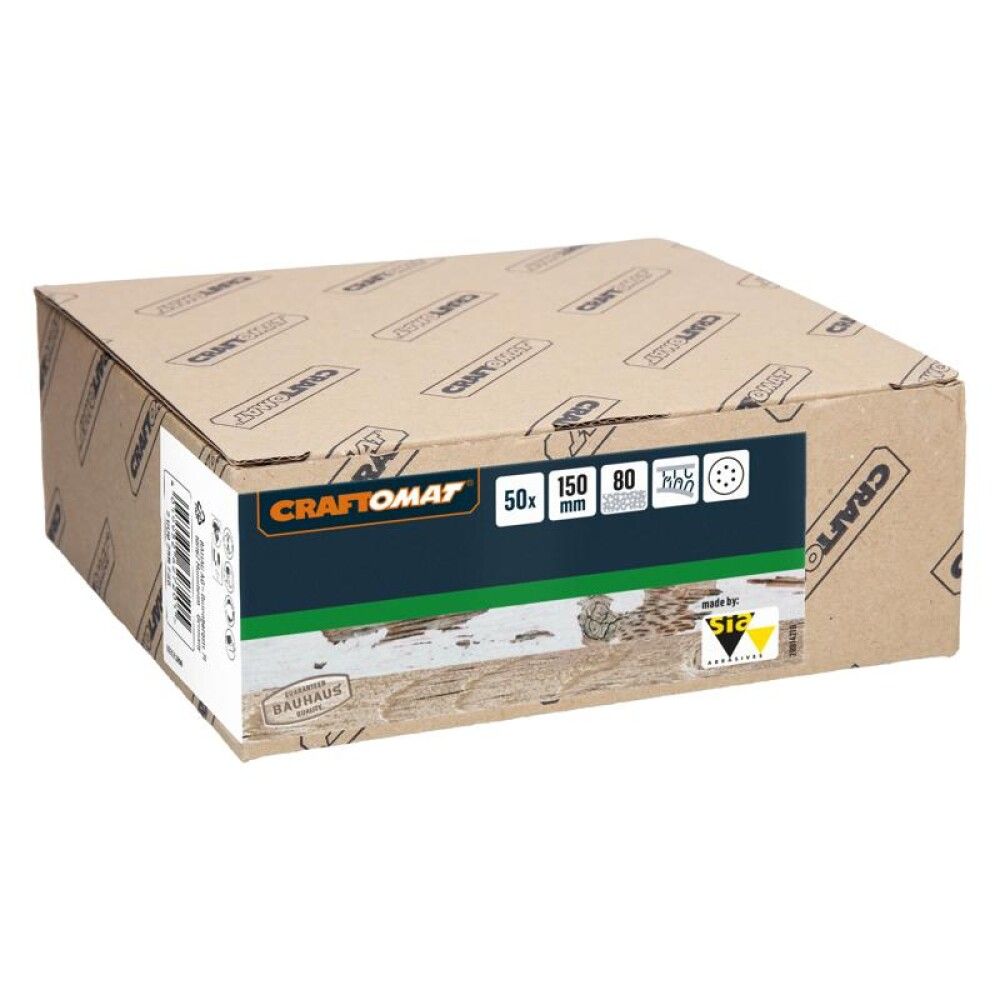 SLIPEPAPIR CRAFTOMAT Ø150 K80 50STK