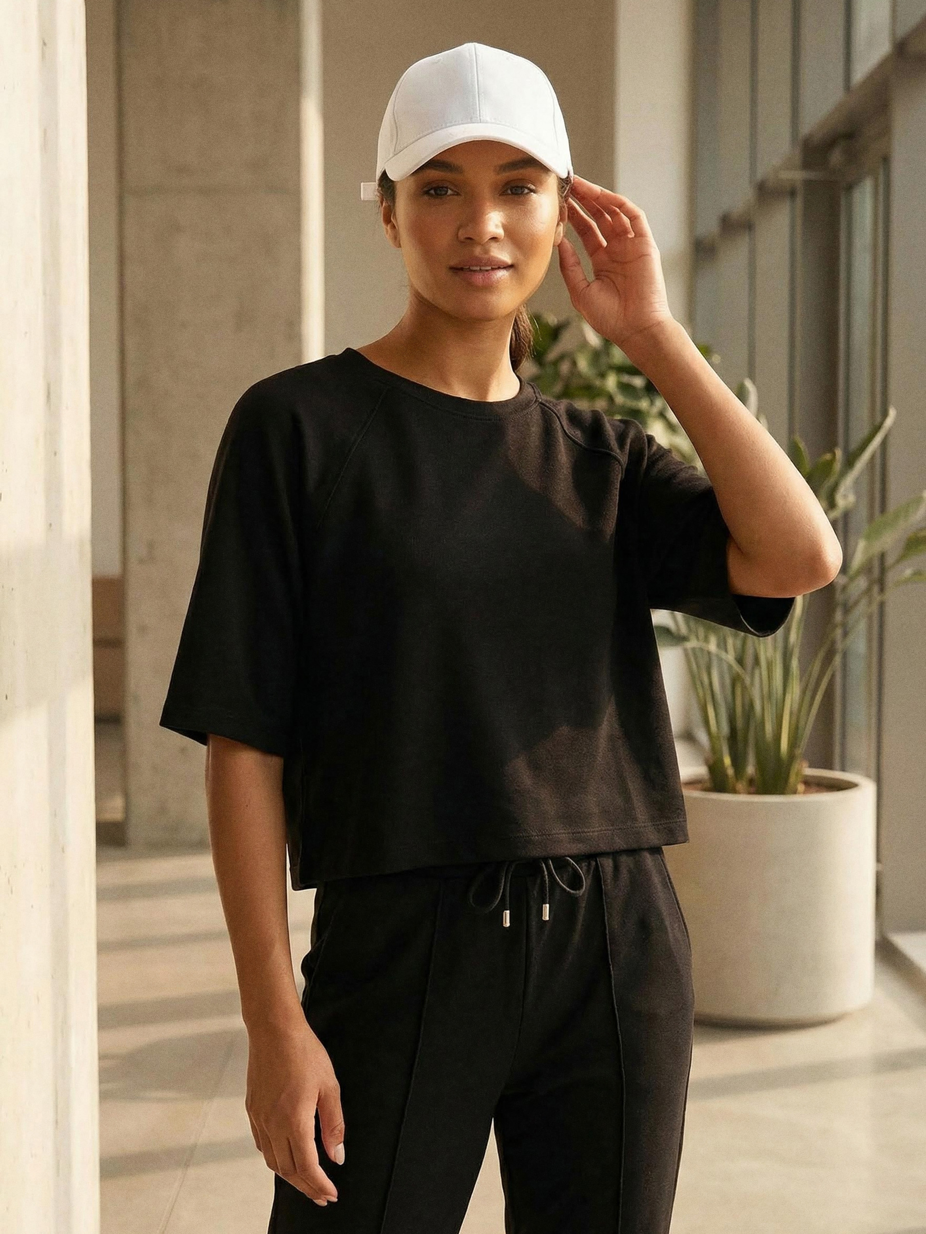 Bluza comfort soft touch z krótkim rękawem z domieszką wiskozy