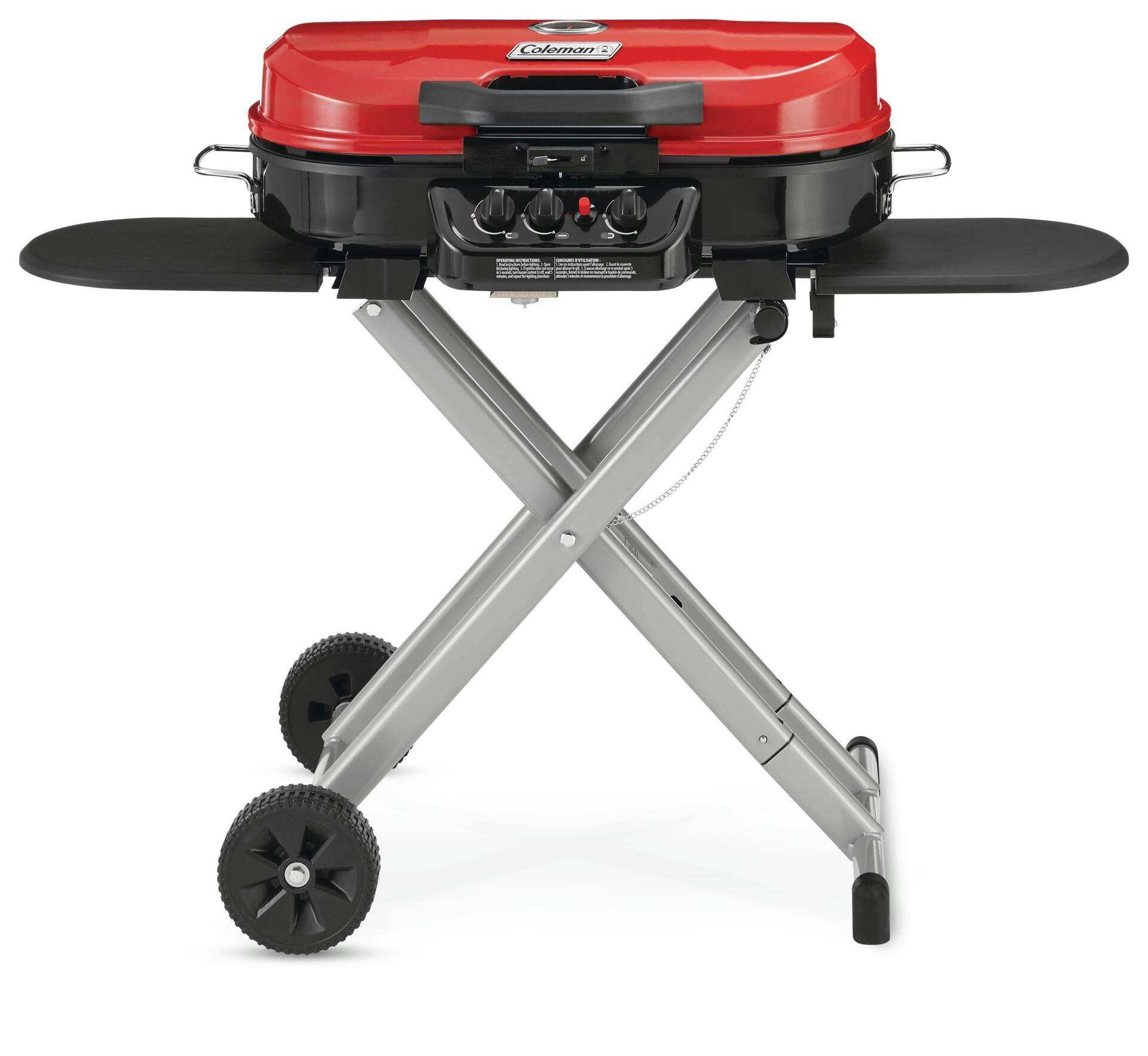 Coleman Roadtrip Portable 3-Burner Propane Gas BBQ Grill with a Folding Cart Stand