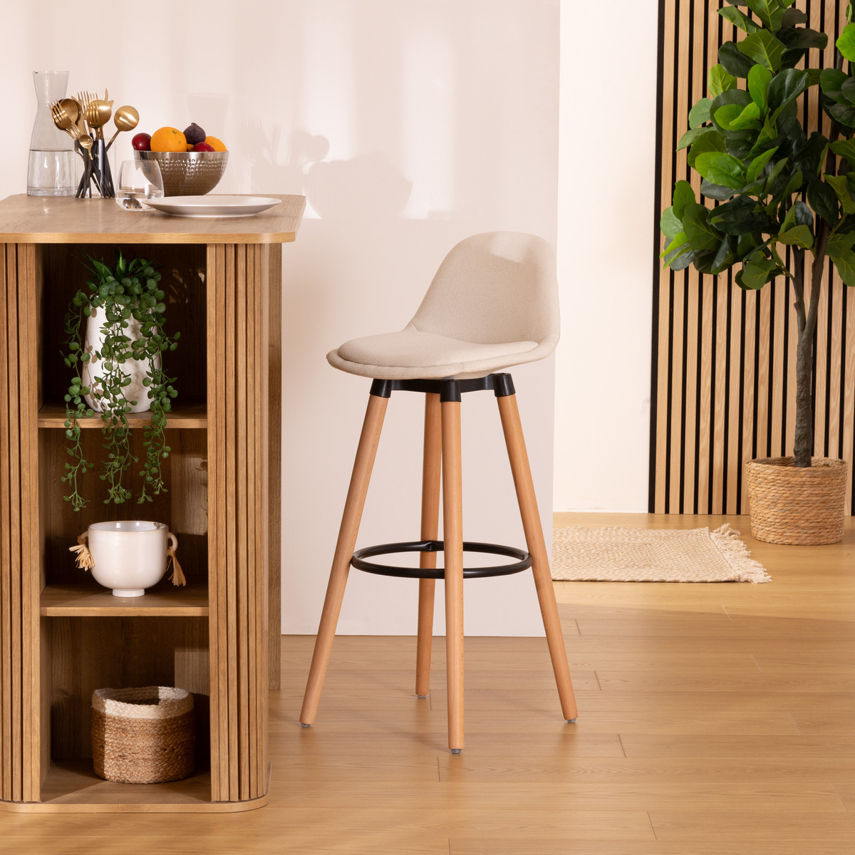 Bar stool "Maxon" White, H.92.5 cm