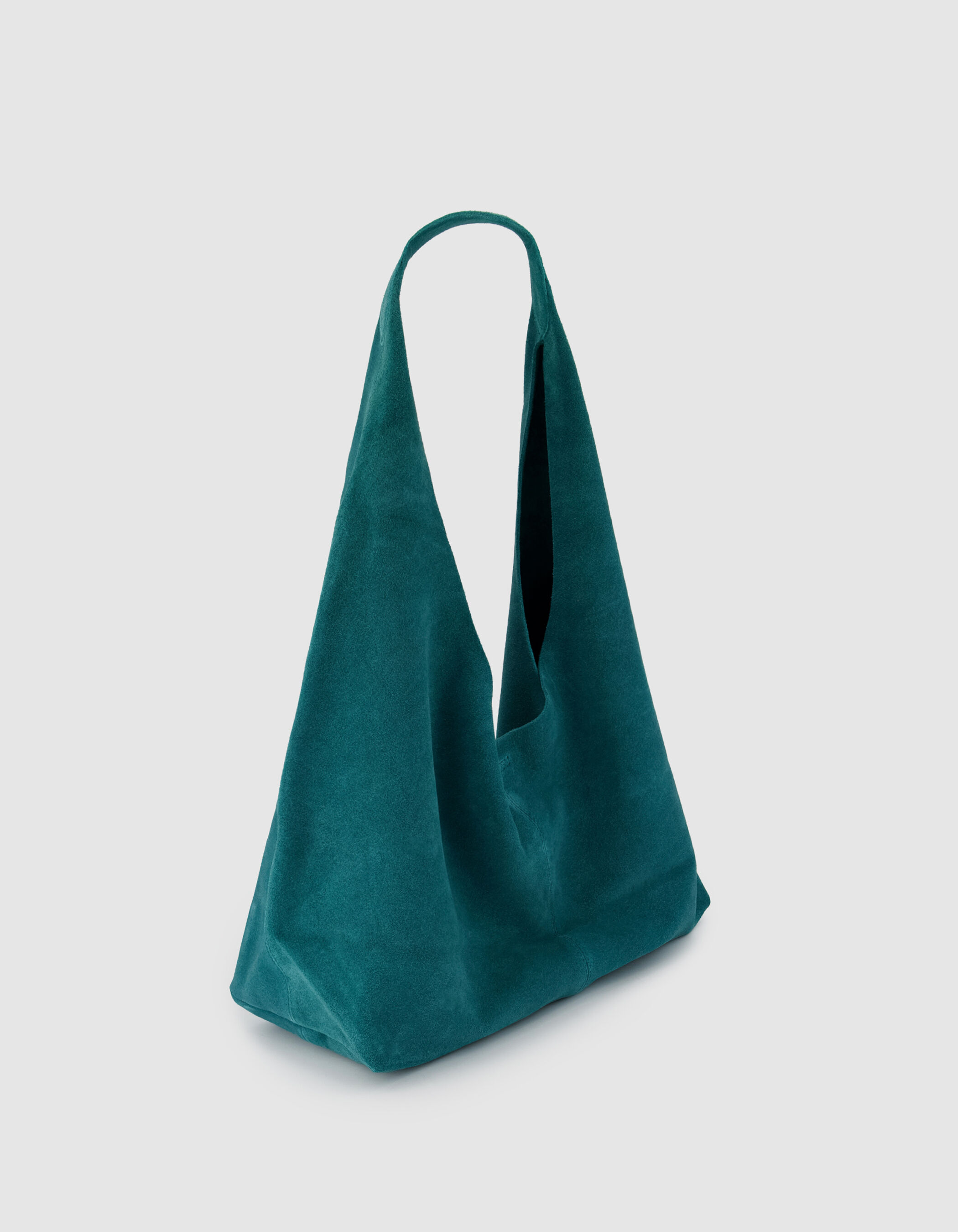 Sac Hobo vert cuir velours souple Femme