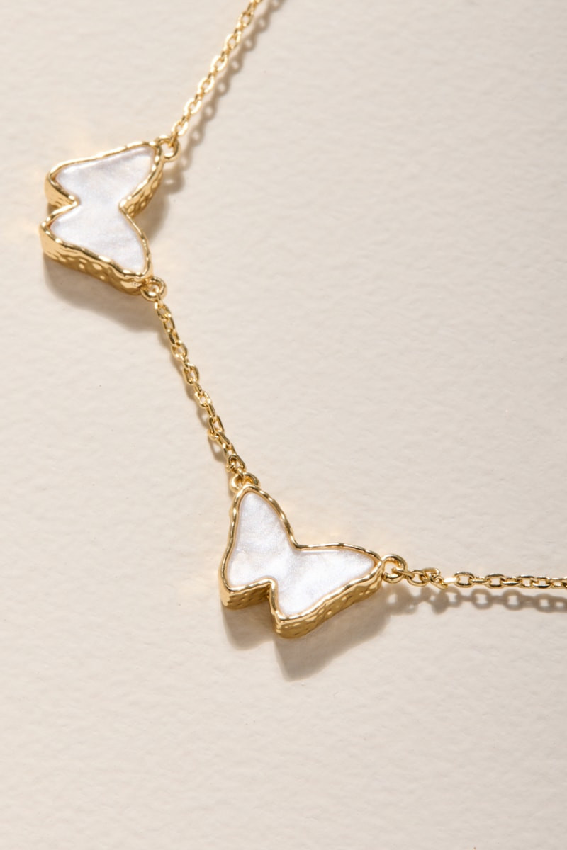 Trisha Pearl Butterfly Chain Necklace