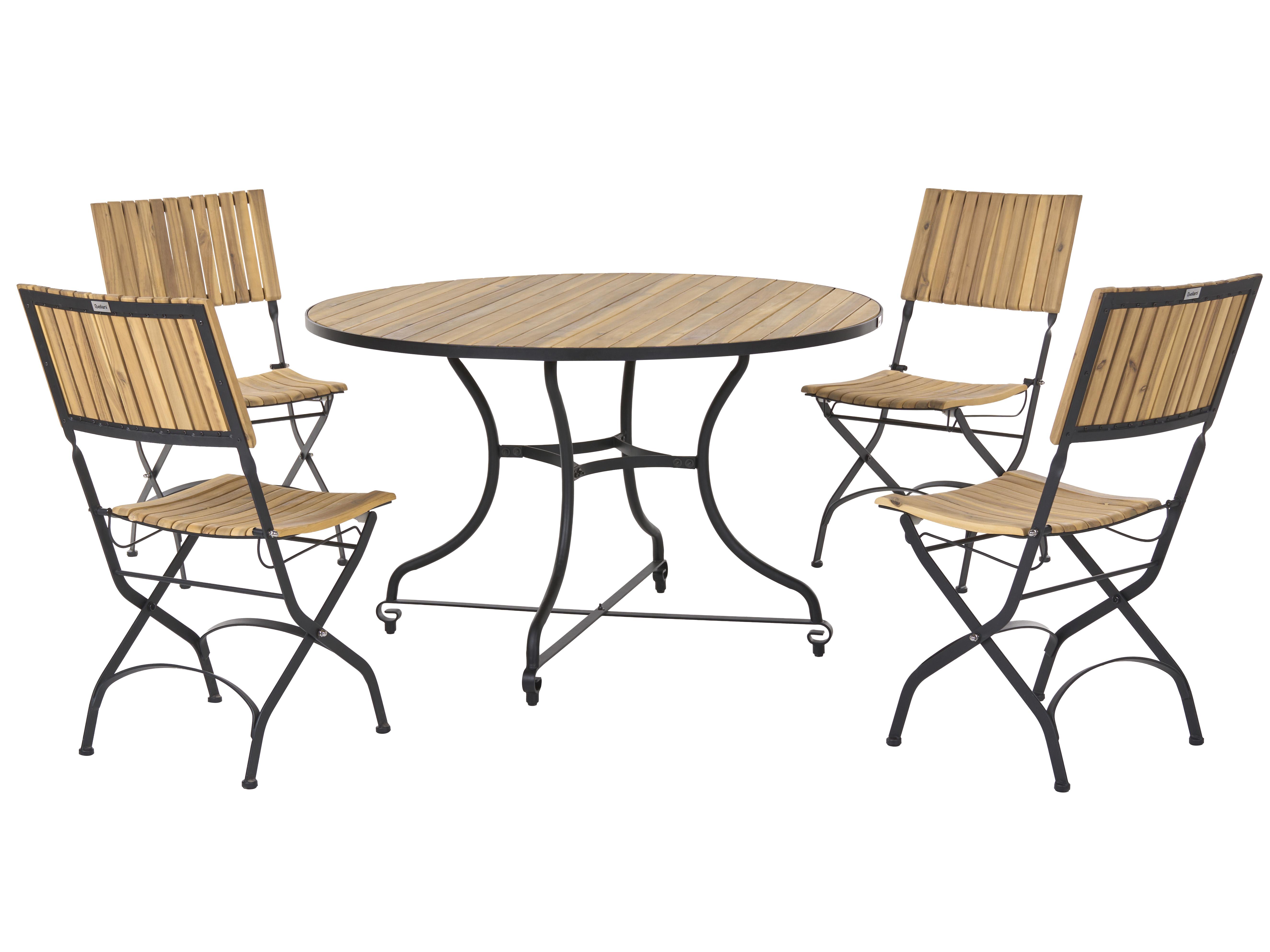 Bistro Set Folding LASCARI Acacia Wood Light Brown