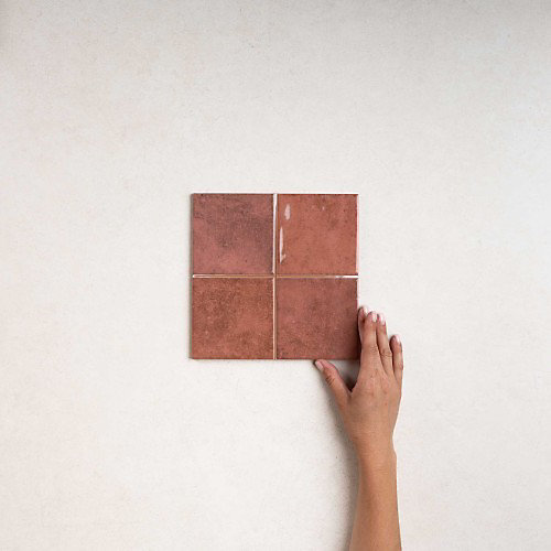 Faïence Effet Zellige Rouge CHAOUEN 10x10 Carmine - Les Carreaux de Jean