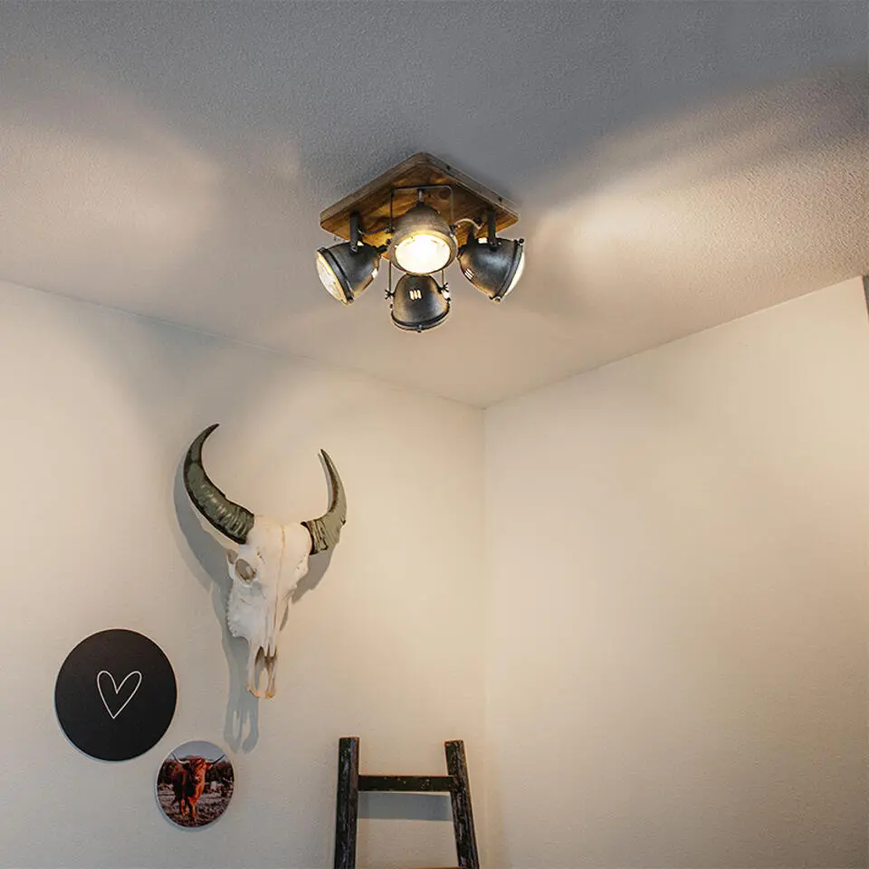 Qazqa verstelbare plafondspot emado grijs gu10