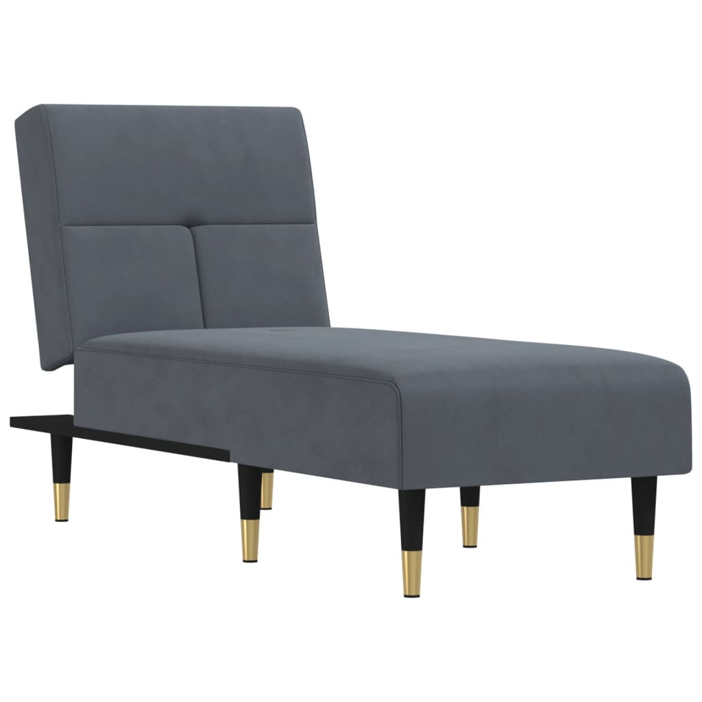Szezlong Szary Tapicerowany Leżanka Sofa Fotel Łóżko