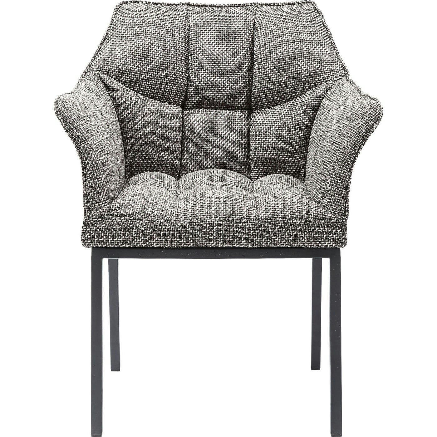 THINKTANK - Chaise avec accoudoirs grise et acier