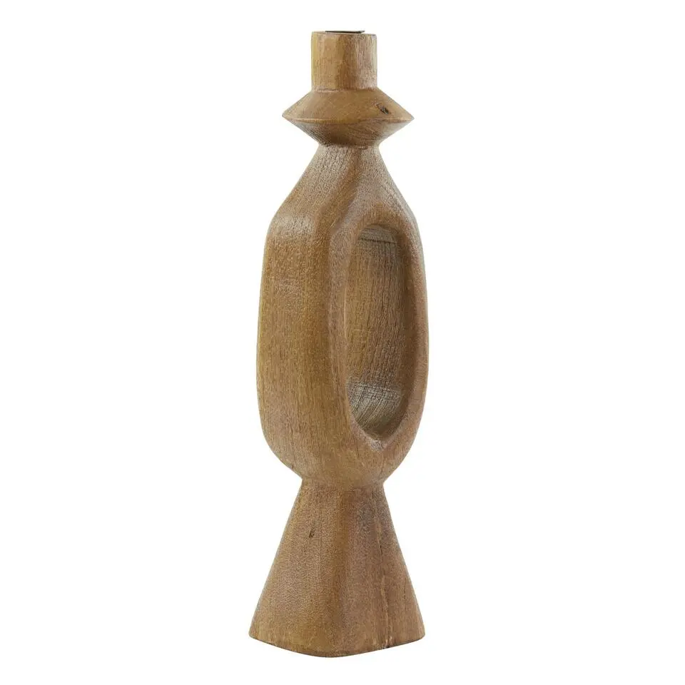 Kandelaar Django - Donkerbruin - 14x14x50cm