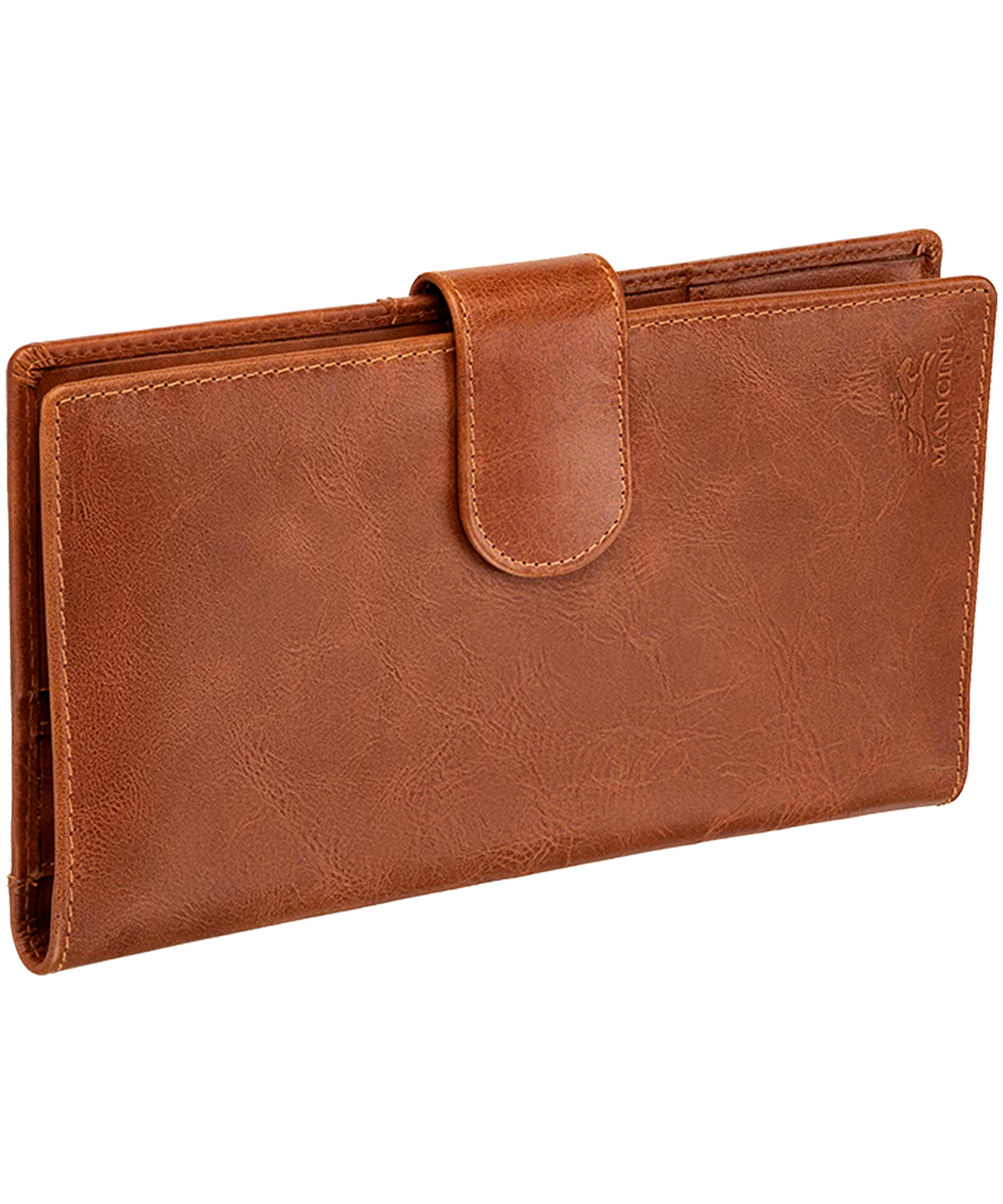 Mancini Leather Goods Unisex Casablanca RFID Secure Passport and Travel Organizer Brown