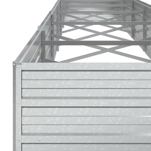 NNEVL Garden Raised Bed 480x80x45 cm Galvanized Steel Silver