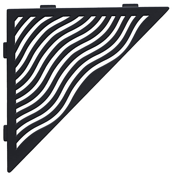Etagère de douche en acier inox noir 28,7 x 20,4 cm x 2 mm - Triangulaire design Aqua - fixation sans perçage