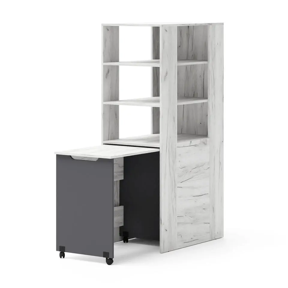 Rek met bureau Samoa-Fuji 165cm craft wit / grafiet