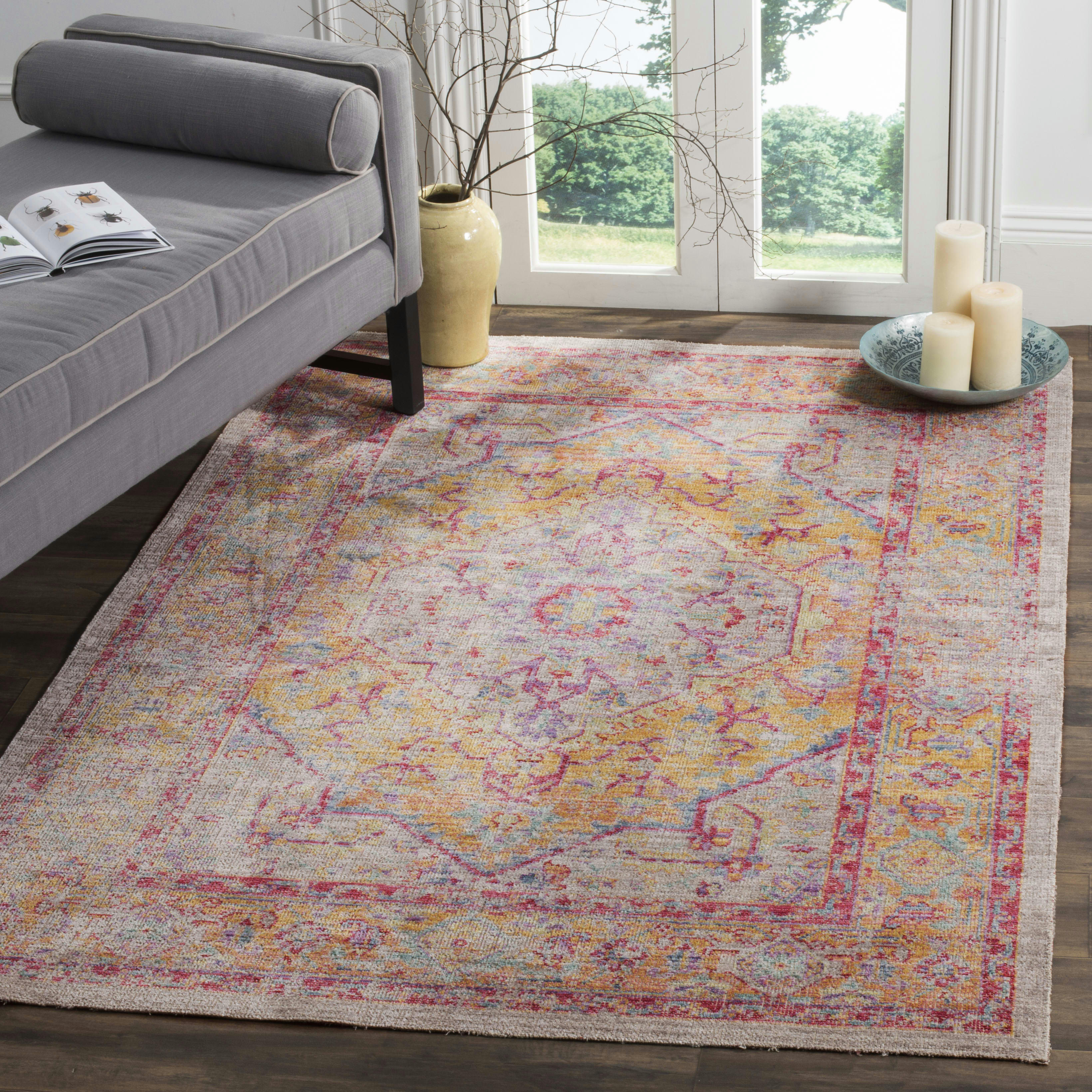 WINDSOR - Tapis de salon interieur en gris & or, 122 x 183 cm