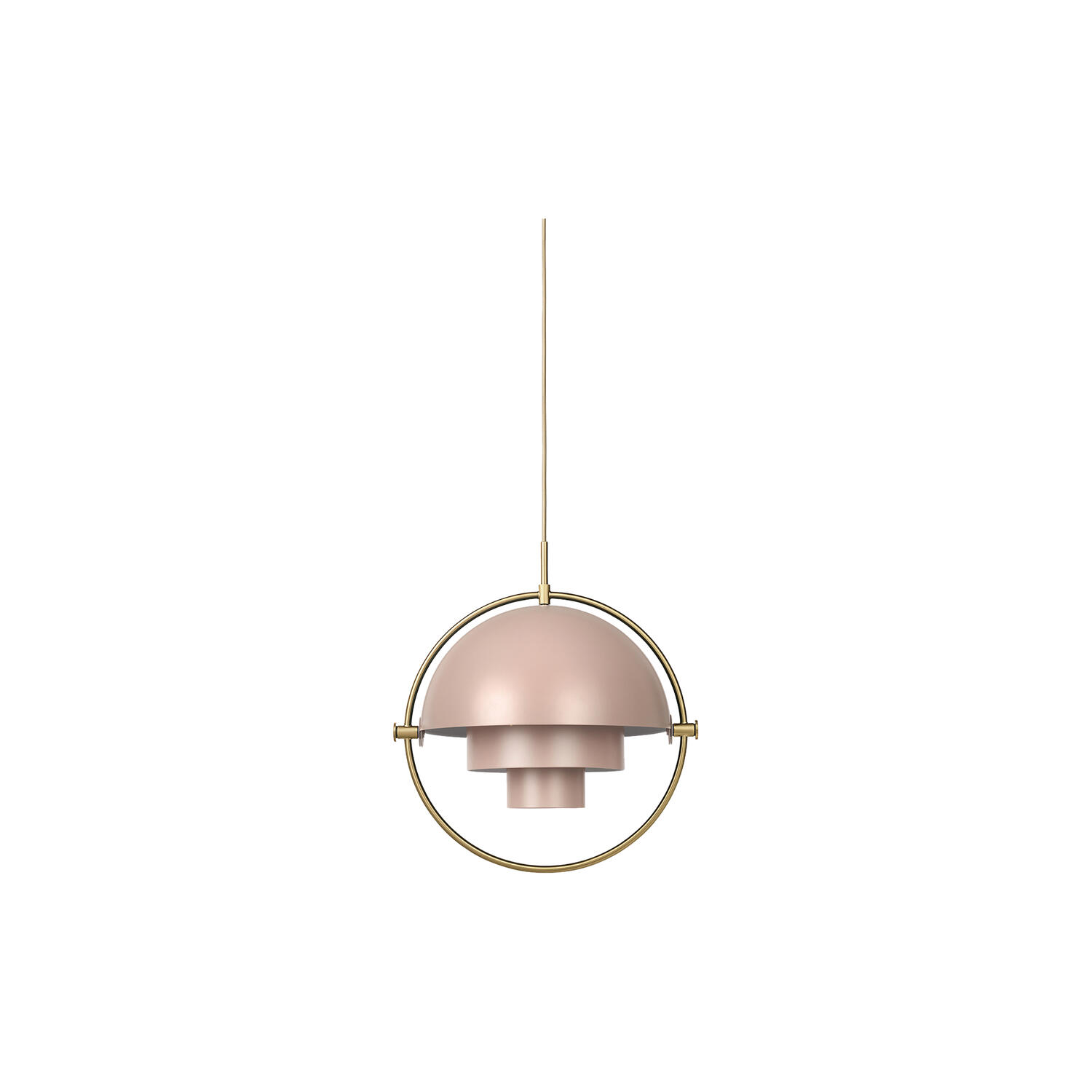 Multi-Lite Pendant, rose dust semi matt/brass