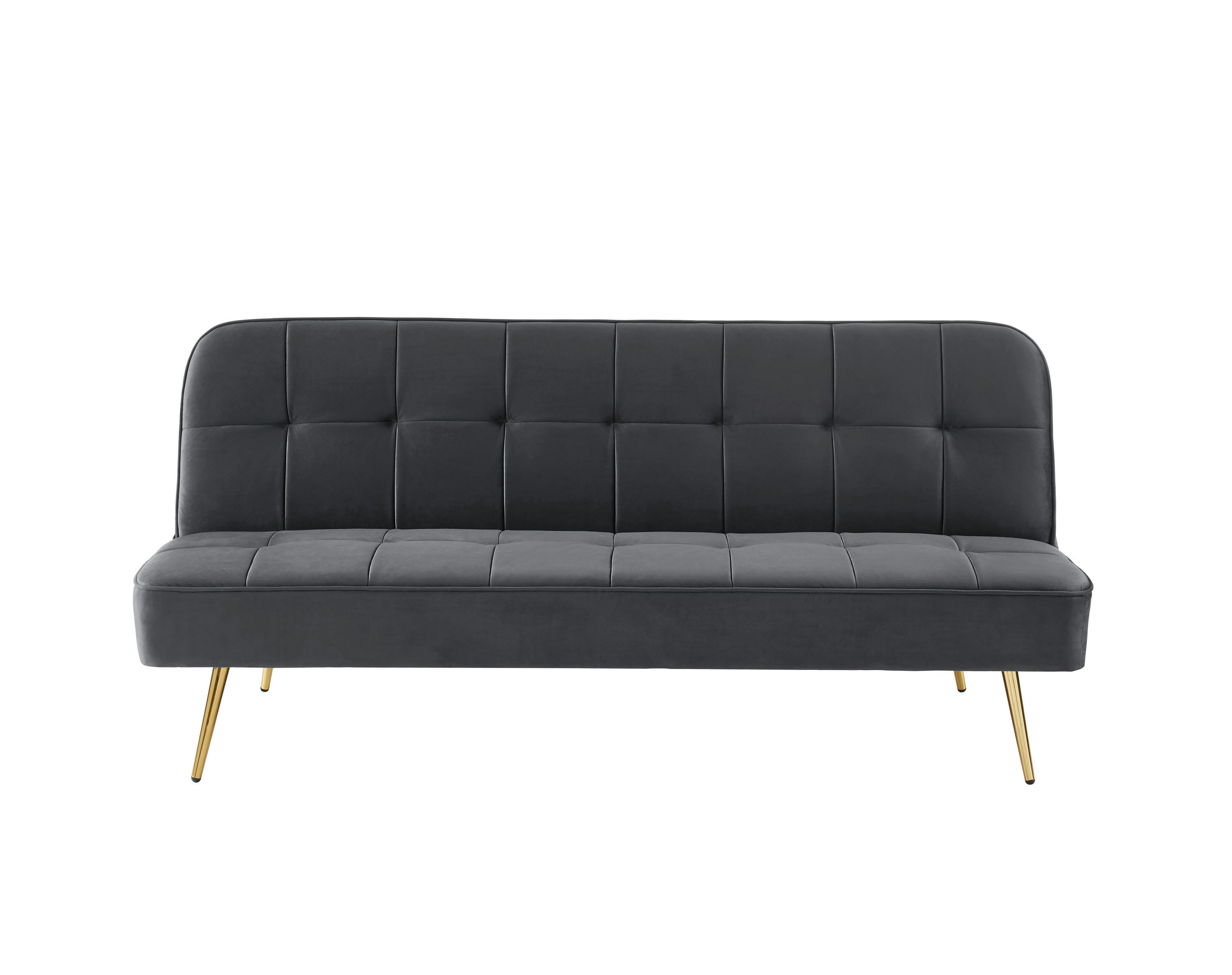 AROMA - Banquette en velours 3 places anthracite