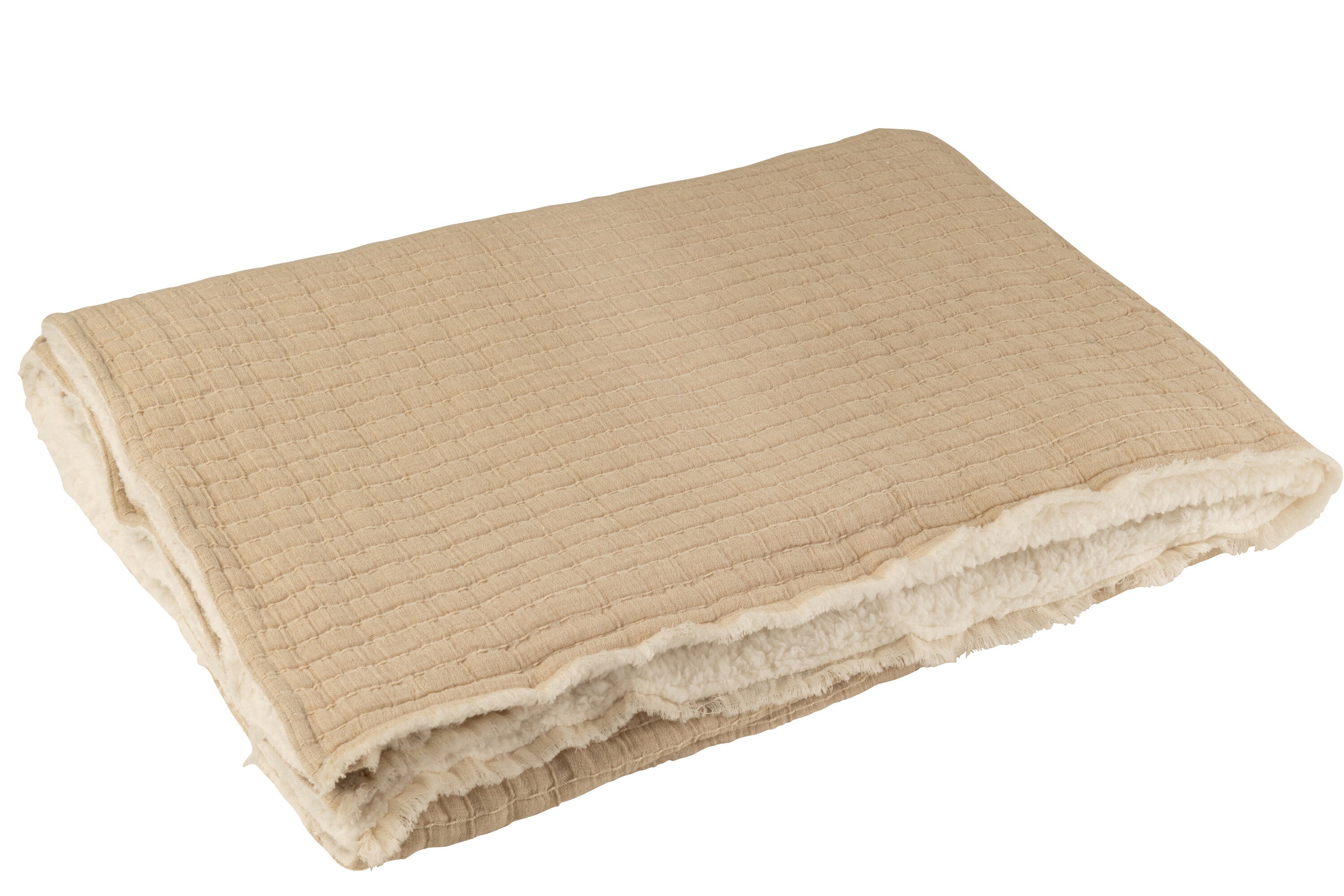 J-Line plaid Teddy Strepen Stiksel - katoen polyester - beig