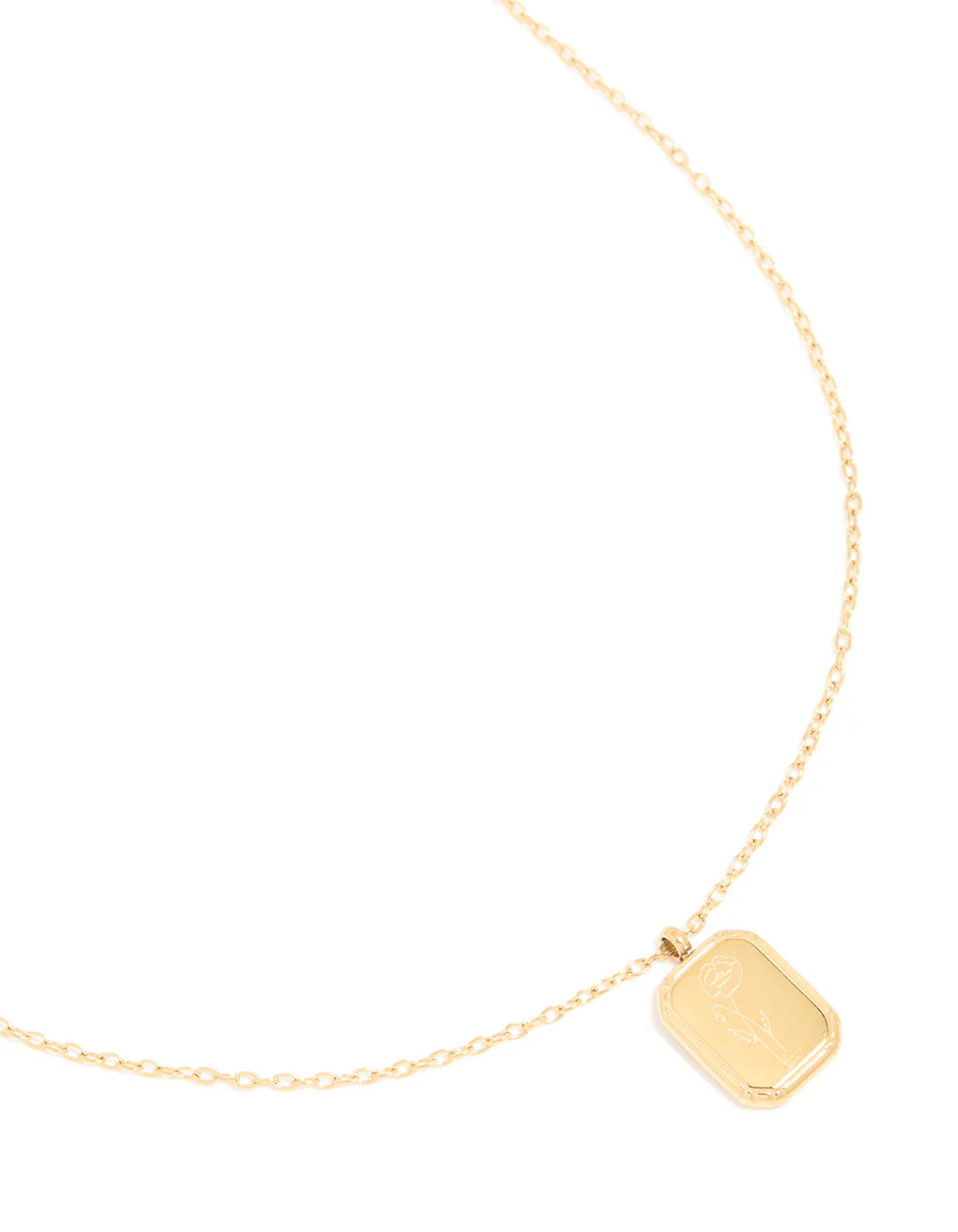 Waterproof Gold Plated Stainless Steel August Birth Flower Poppy Necklace