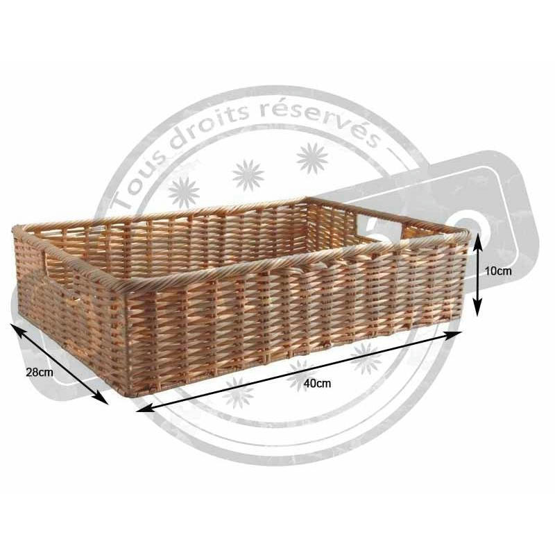 - Panière en rotin synthétique avec passe-main longueur 40cm