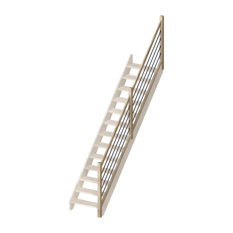 Rampe à balustres et tubes en aluminium pour escalier Milan et Liverpool droit SOGEM