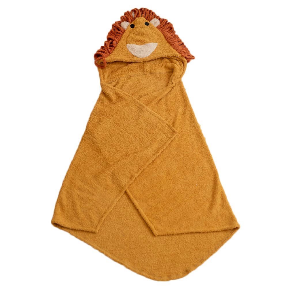 BAÑO - Serviette à capuche lion 100% polyester marron