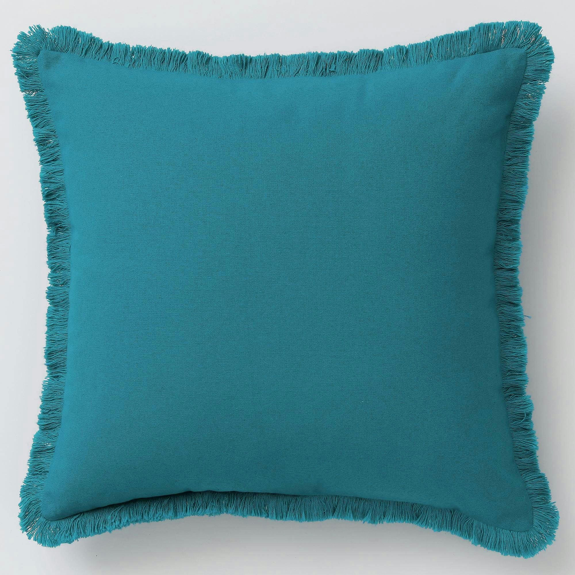 FRANGE - Coussin 40x40 bleu canard en coton