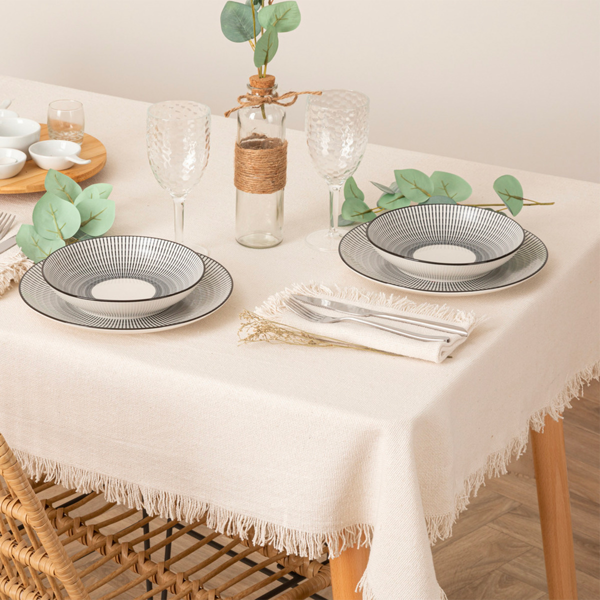 Tablecloth "Maha", cotton White, 250x150 cm