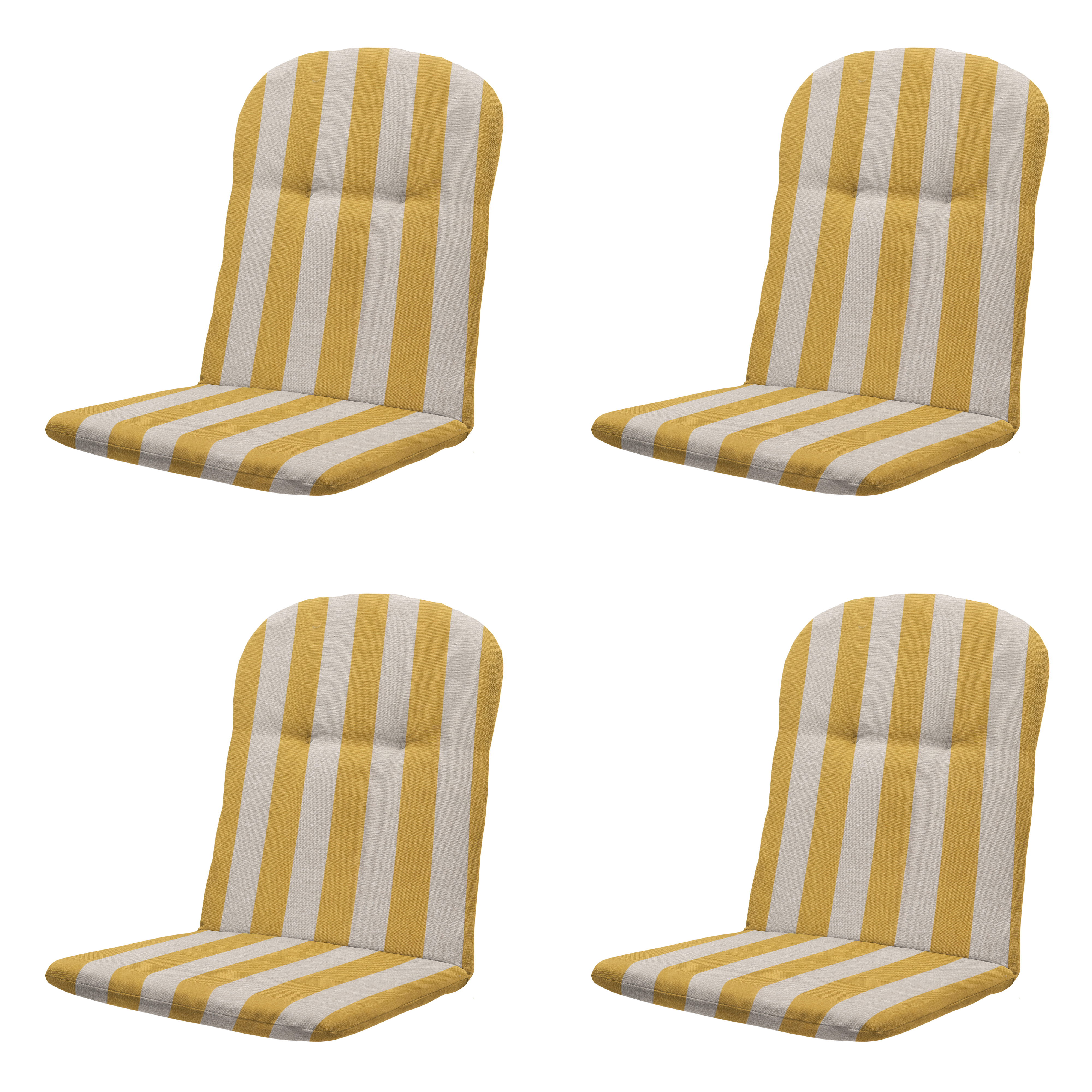Madison kuipstoelkussen hoge rug Amora - geel - 96x45x3,5cm - set van 4