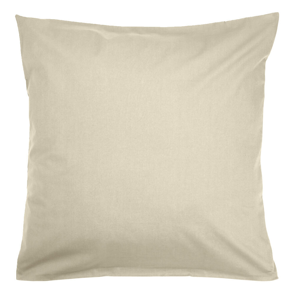 Taie d'oreiller 50x70cm polycoton finition droite beige