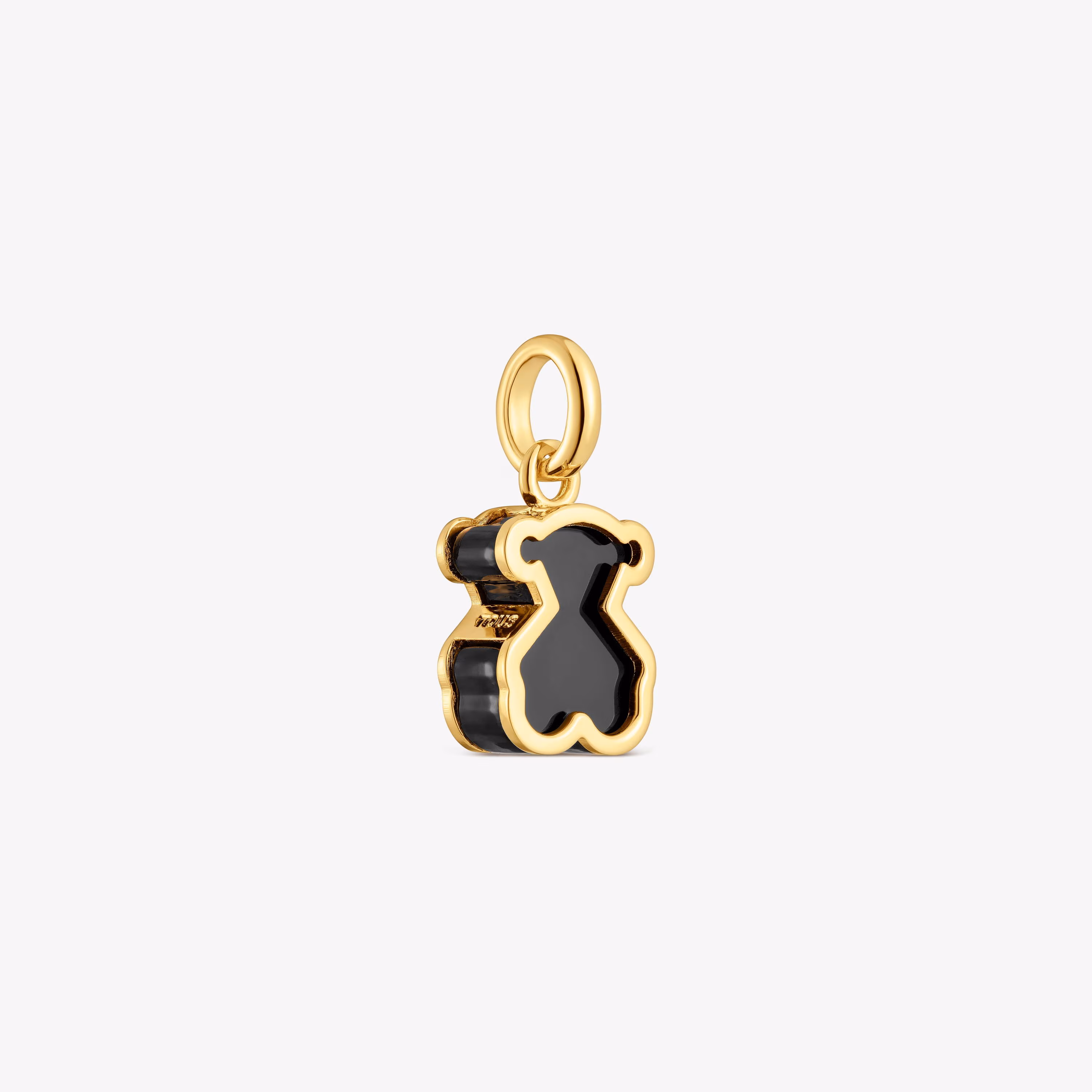 Colgante con baño de oro 18 kt sobre plata y metacrilato negro Galaxy