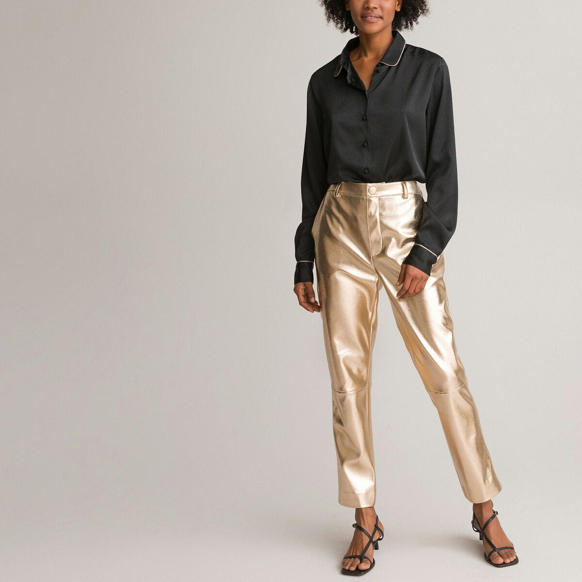 Chemisier col claudine motif jacquard