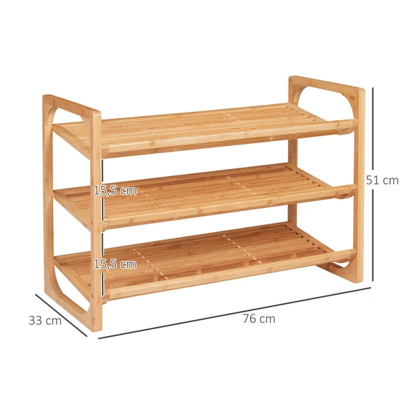 Schuhregal, LxBxH: 76x33x51 cm, naturfarben