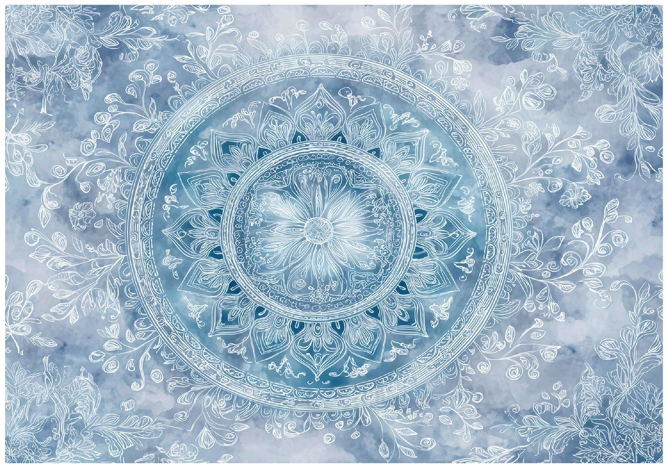 Fototapeta Mandala Niebieski Na Flizelinie Do Sypialni Salonu 250x175